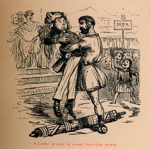 Lictor je poslán zatknout Publilius Volero, 1852 od John Leech