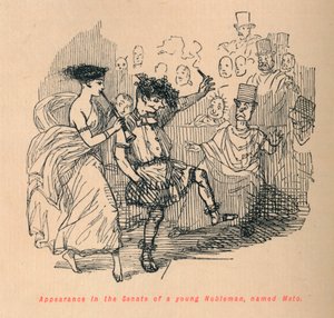 Vystoupení v senátu mladého šlechtice, jménem Meto, 1852 od John Leech