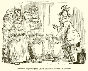 Hannibal žádá krétské kněze, aby se stali jeho bankéři od John Leech