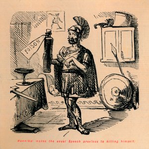 Hannibal pronesl obvyklou řeč předcházející sebevraždě, 1852 od John Leech