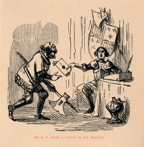 Henry V. posílá přítele k Dauphinovi, c1860, c1860 od John Leech