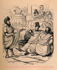 Jeho Excelence Q Fabius nabízí kartáginskému senátu mír nebo válku, 1852 od John Leech