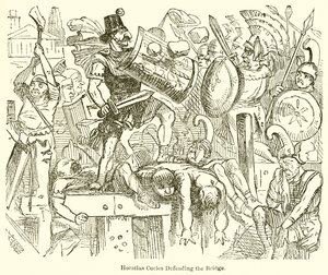 Horatius Cocles bránící most od John Leech