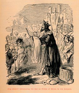 Král Edward představuje svého syna jako prince z Walesu svým poddaným, c1860, c1860 od John Leech