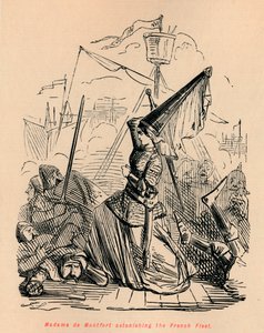 Madame de Montfort ohromující francouzskou flotilu, c1860, c1860 od John Leech
