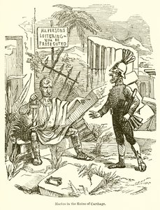 Marius v ruinách Kartága od John Leech