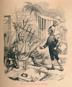 Marius v ruinách Kartága, 1852 od John Leech