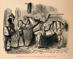 Richard III. a jeho slavný Charger, White Surrey, od John Leech