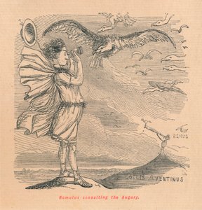 Romulus konzultuje Augury, 1852 od John Leech