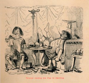 Terence čte svou hru Caeciliovi, 1852 od John Leech