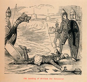 Vylodění Viléma Dobyvatele, c1860, c1860 od John Leech