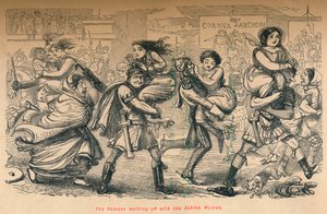 Římané odcházeli se sabinskými ženami, 1852 od John Leech