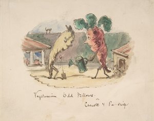 Vegetarian Odd Fellows: aneb, Carrott a Pa-Snip, 1837-64. od John Leech