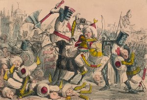 Úžasný boj mezi Richardem Coeur de Lion a Saladinem, 1850 od John Leech and Gilbert Abbott A Beckett