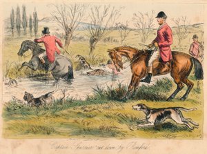 Kapitán Spurrier poražen Romfordem, 1865. Umělci: John Leech, Hablot Knight Browne. od John Leech and Hablot Knight Browne