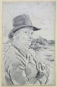William Blake Wearing a Hat, (nápis: Wm Blake at Hampstead) c.1825 (tužka)