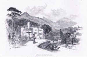 Tizianův dům, Cadore, z The Magazine of Art 1893, Cassell and Company od John MacWhirter