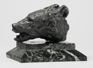 Medvědí hlava, cca 1900 (bronz) od John Macallan Swan