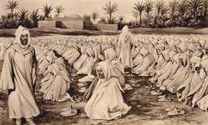 Mohamedáni při modlitbě (litografie) od John Macfarlane