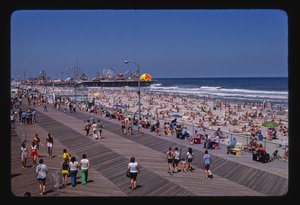 Promenáda, pláž, kasino Pier, Seaside Heights, New Jersey, USA