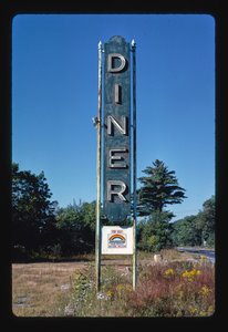 Nápis Diner, Shrewsbury, Massachusetts, USA od John Margolies