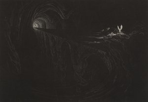 Most chaosu, kolem roku 1827 (mezzotinta) od John Martin