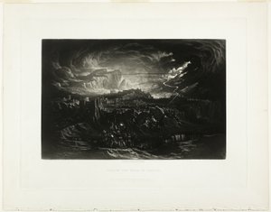 Pád zdí Jericha, z ilustrací Bible od John Martin