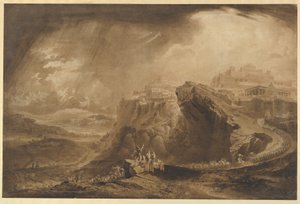 Jozue přikazuje slunci, aby se zastavilo nad Gibeónem (Jozue 10:12-14) od John Martin