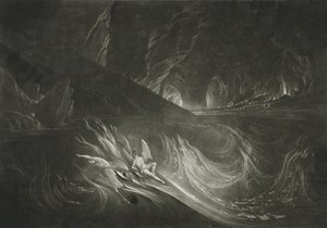 Lucifer na hořícím jezeře od John Martin