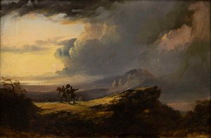 Macbeth a Banquo Meet the Three Witches, 1849-1851. od John Martin