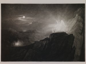The Angels Guarding Paradise at Night, ilustrace k „Paradise Lost“ od Johna Miltona, kniha 4, řádek 866 od John Martin