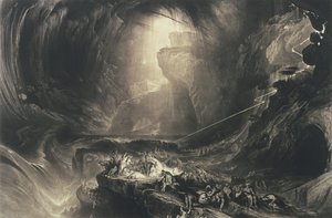Potopa, 1828 (mezzotinta s leptem) od John Martin