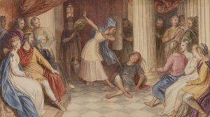 Pyramus a Thisbe, Sen noci svatojánské, V. dějství, I. scéna, asi 1840 (čb na papíře)