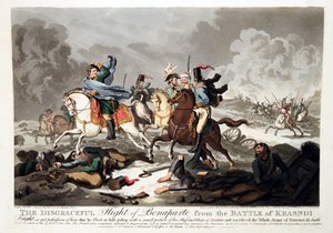 Útěk Bonaparta z bitvy u Krasnoje (Krasnoje) 1812 - Wright, John Massey (1777-1866) - 1814 - Aquatint - 42,1x57,5 - Soukromá sbírka
