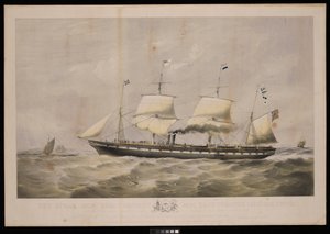 Parní loď Great Britain... Majitelé Messrs Gibbs  Co... Občanům Velké Británie a Spojených států amerických je tato deska s úctou věnována... od John McGahey
