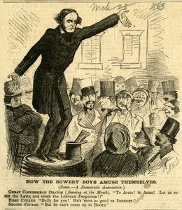 Jak se Bowery Boys baví, 1863 (dřevoryt)