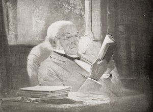 William Ewart Gladstone (1809-98) ve stáří, ilustrace z knihy "V.R.I. Her Life and Empire" od markýze z Lornu od John McLure Hamilton