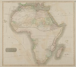 Afrika (ručně kolorovaná rytina) od John Menzies