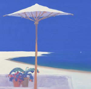 Jachta projíždějící kolem terasy, 1999