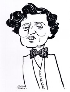 Alban Berg, karikatura - rakouský skladatel, 9. února 1885 - 24. prosince 1935 od John Minnion