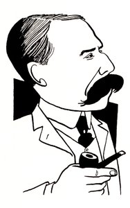 Edward Elgar - karikatura s dýmkou od John Minnion