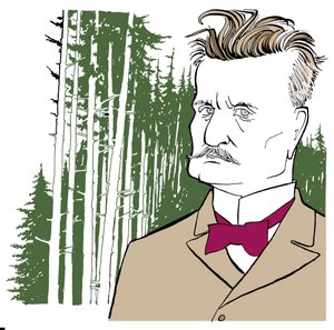 Jean Sibelius na pozadí finských lesů od John Minnion