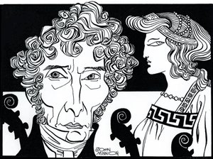 Luigi Cherubini s Médeou (postava ze stejnojmenné operní komedie) od John Minnion