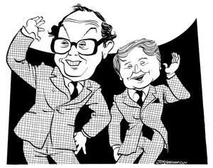 Morcambe a Wise - karikatura Johna Minniona od John Minnion