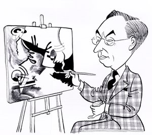 Vasilij ( Wassily ) Kandinskij, karikatura se stojanem od John Minnion