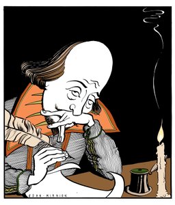 William Shakespeare píše hru Johna Minniona od John Minnion