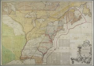 Mapa britských kolonií ve Spojených státech