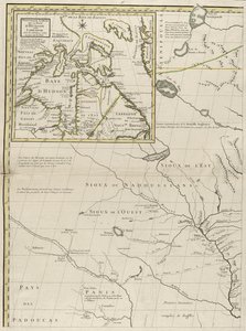 Mapa britského a francouzského panství v Americe, 1756 (rytina s obrysovou barvou na papíře)