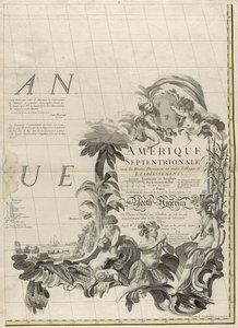 Mapa britského a francouzského panství v Americe, 1756 (rytina s obrysovou barvou na papíře)