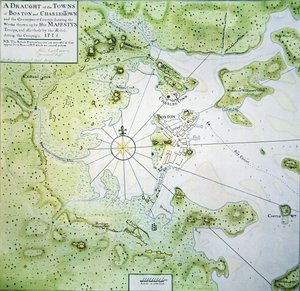 Mapa Bostonu a Charlestownu